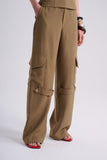 Calça Reta Cargo Detalhe Faixa Verde Militar Alphorria