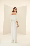 Calça Reta Georgete Off White Alphorria