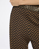 Calça Reta Jasmin Chevron Marrom Lafort