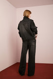 Calça Reta Jeans Preta Anne Fernandes