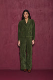 Calça Veludo Cotelê Verde Militar Voar