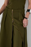 Calça com Saia Technoblock Ludovica Verde Milano Lafort
