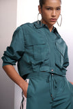 Camisa Bolsos Cargo Verde Escuro Alphorria