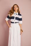 Camisa Listrada Navy e Branco Anne Fernandes