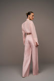 Calça Pantalona com Pregas Rosa Anne Fernandes