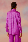 Camisa Silk Devorê Gravata Violet Litt
