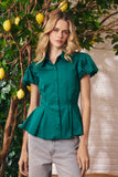Camisa Tricoline Basque Verde Mediterrâneo Litt
