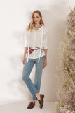 Camisa Tricoline Frufru Gola Off White Litt