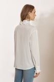 Camisa Tricoline Frufru Gola Off White Litt