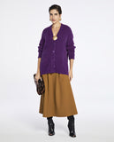 Cardigan Amplo Leila Tricot Roxo Manhattan Lafort