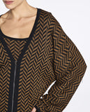 Casaco Amplo Jasmin Chevron Marrom Lafort