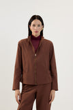 Casaco Tecno Ajuste Lateral Marrom Chocolate Lucidez