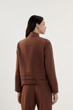 Casaco Tecno Ajuste Lateral Marrom Chocolate Lucidez