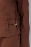 Casaco Tecno Ajuste Lateral Marrom Chocolate Lucidez