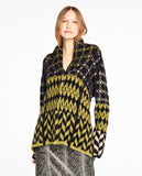 Casaco Tricot Amplo Savanah Preto Verde Lafort