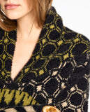 Casaco Tricot Amplo Savanah Preto Verde Lafort
