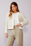 Casaqueto Listra Eco Flor Botão Off White Litt