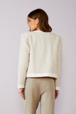 Casaqueto Listra Eco Flor Botão Off White Litt