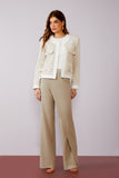 Casaqueto Listra Eco Flor Botão Off White Litt