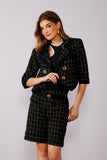 Casaqueto Tweed Xadrez Preto Litt