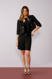 Casaqueto Tweed Xadrez Preto Litt