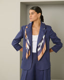 Conjunto Blazer Pantacourt Azul Marinho Anne Fernandes