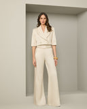 Conjunto Blazer Cropped Calça Off White Anne Fernandes