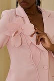 Conjunto Blazer Flor Calça Rosa Candy Anne Fernandes
