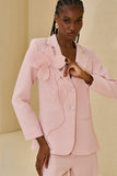 Conjunto Blazer Flor Calça Rosa Candy Anne Fernandes