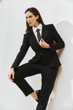 Conjunto Blazer e Calça Alfaiataria Preto Anne Fernandes