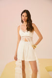 Conjunto Blusa Alongada Short Off White Anne Fernandes