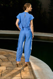Conjunto Blusa Babado Calça Azul Anne Fernandes