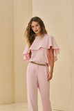 Conjunto Blusa Capa Calça Rosa Candy Anne Fernandes