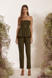 Conjunto Blusa Lastex e Calça Oliva Litt