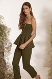 Conjunto Blusa Lastex e Calça Oliva Litt