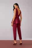 Conjunto Blusa Peplum e Calça Merlot Litt