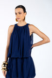 Conjunto Blusa e Saia Balonê Marinho Anne Fernandes