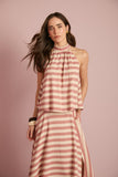 Conjunto Blusa e Saia Listrado Anne Fernandes