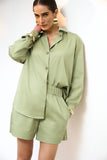 Conjunto Camisa e Short Elástico Verde Anne Fernandes