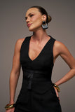 Conjunto Colete e Calça Laços Preto Anne Fernandes