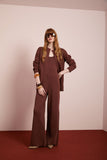Conjunto Macacão e Casaco Tricot Marrom Anne Fernandes