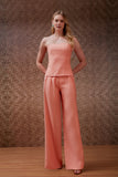 Conjunto Top Calça Pregas Peach Litt