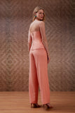 Conjunto Top Calça Pregas Peach Litt