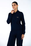 Conjunto Tricot Polo e Calça Marinho Anne Fernandes