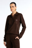 Conjunto Tricot Polo e Calça Marrom Anne Fernandes