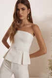 Corset Cotton Estruturado Cinto Off White Litt