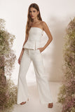 Corset Cotton Estruturado Cinto Off White Litt