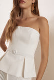 Corset Cotton Estruturado Cinto Off White Litt