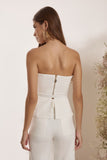 Corset Cotton Estruturado Cinto Off White Litt