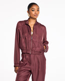 Jaqueta Joy Organza Marrom Chelsea Lafort